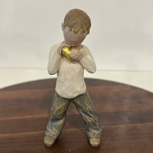 Willow Tree Boy Heart of Gold Figure Boy holding Heart Figurine
